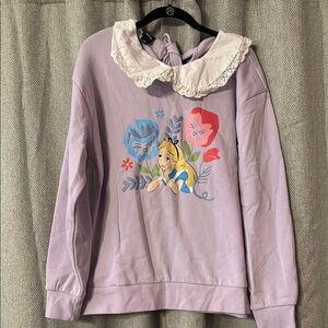 Disney Women's Alice in Wonderland Purple Sweater